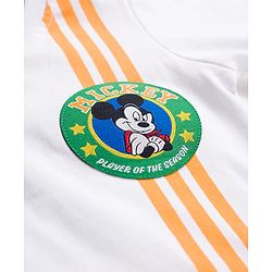 Babyhug Disney Single Jersey Knit Full Sleeves T-Shirt with Front & Back Mickey & Friends Graphic Badge Detailing - White