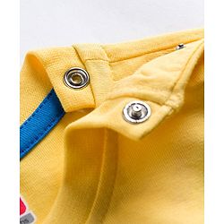 Babyhug 100% Cotton Knit Half Sleeves T-Shirt with Text Graphic - Yellow