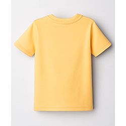 Babyhug 100% Cotton Knit Half Sleeves T-Shirt with Text Graphic - Yellow