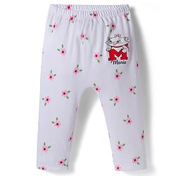 Babyhug Disney Interlock Knit Full Length Diaper Leggings With Bambi & Marie Print Pack of 3 - Pink & White