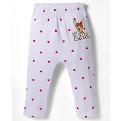 Babyhug Disney Interlock Knit Full Length Diaper Leggings With Bambi & Marie Print Pack of 3 - Pink & White