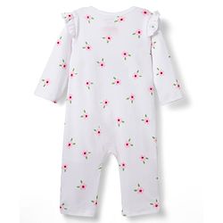 Babyhug Disney Interlock Knit Full Sleeves Front Open Rompers with Frills Detailing & Disney Characters Graphics Pack of 3 - Red White & Pink