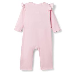 Babyhug Disney Interlock Knit Full Sleeves Front Open Rompers with Frills Detailing & Disney Characters Graphics Pack of 3 - Red White & Pink