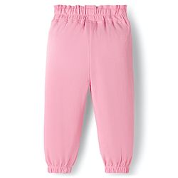Babyhug Interlock Knit Full Sleeves Top & Lounge Pant Set with Bunny Print & Applique - Pink & Off White