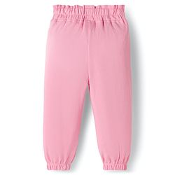 Babyhug Interlock Knit Full Sleeves Top & Lounge Pant Set with Bunny Print & Applique - Pink & Off White