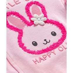 Babyhug Interlock Knit Full Sleeves Top & Lounge Pant Set with Bunny Print - Pink