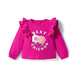 Babyhug Interlock Knit Full Sleeves Text Printed Top & Legging Set - Purple