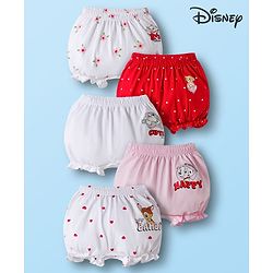 Babyhug Disney Cotton Lycra Knit Bloomers With Marie Graphics Pack Of 5 - Multicolour