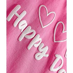 Babyhug Cotton Knit Full Sleeves Night Suit With Heart Print - Pink
