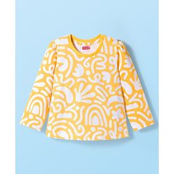 Babyhug Cotton Knit Full Sleeves Printed Co-ord Night Suit - Orange