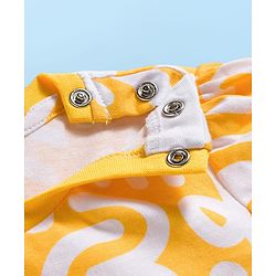 Babyhug Cotton Knit Full Sleeves Printed Co-ord Night Suit - Orange