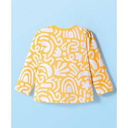 Babyhug Cotton Knit Full Sleeves Printed Co-ord Night Suit - Orange