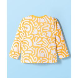 Babyhug Cotton Knit Full Sleeves Printed Co-ord Night Suit - Orange