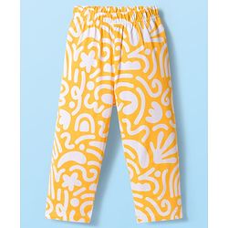 Babyhug Cotton Knit Full Sleeves Printed Co-ord Night Suit - Orange
