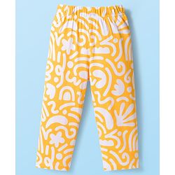 Babyhug Cotton Knit Full Sleeves Printed Co-ord Night Suit - Orange