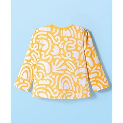Babyhug Cotton Knit Full Sleeves Printed Co-ord Night Suit - Orange