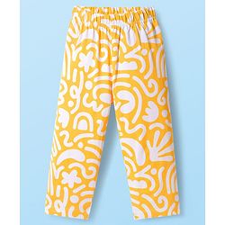 Babyhug Cotton Knit Full Sleeves Printed Co-ord Night Suit - Orange