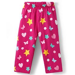 Babyhug Cotton Knit Full Sleeves Night Suit with Star Print - Purple