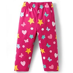 Babyhug Cotton Knit Full Sleeves Night Suit with Star Print - Purple