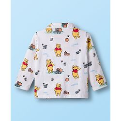 Babyhug Disney Single Jersey Knit Full Sleeves Co-ords Night Suit With Winnie The Pooh Print - White