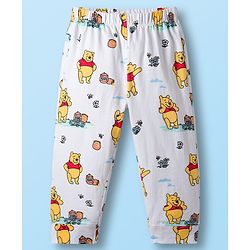 Babyhug Disney Single Jersey Knit Full Sleeves Co-ords Night Suit With Winnie The Pooh Print - White