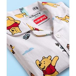 Babyhug Disney Single Jersey Knit Full Sleeves Co-ords Night Suit With Winnie The Pooh Print - White