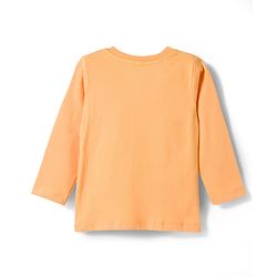 Babyhug Cotton Knit Full Sleeves Night Suit With Dino Print - Orange