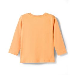 Babyhug Cotton Knit Full Sleeves Night Suit With Dino Print - Orange