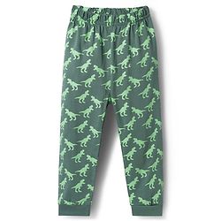 Babyhug Cotton Knit Full Sleeves Night Suit With Dino Print - Orange