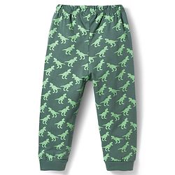 Babyhug Cotton Knit Full Sleeves Night Suit With Dino Print - Orange