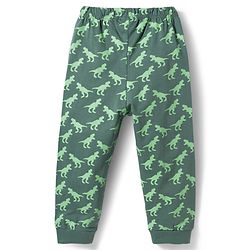 Babyhug Cotton Knit Full Sleeves Night Suit With Dino Print - Orange