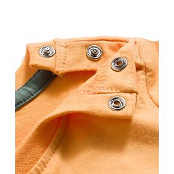 Babyhug Cotton Knit Full Sleeves Night Suit With Dino Print - Orange