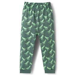 Babyhug Cotton Knit Full Sleeves Night Suit With Dino Print - Orange