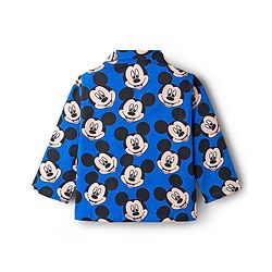 Babyhug Disney Single Jersey Knit Full Sleeves Co-ord Night Suit With Mickey Mouse Print - Blue