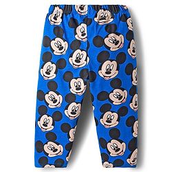 Babyhug Disney Single Jersey Knit Full Sleeves Co-ord Night Suit With Mickey Mouse Print - Blue