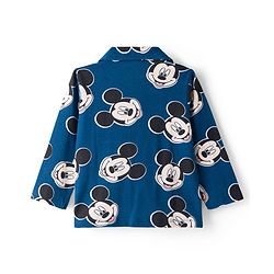 Babyhug Disney Single Jersey Knit Full Sleeves Co-ord Night Suit With Mickey Mouse Print - Navy Blue