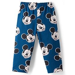 Babyhug Disney Single Jersey Knit Full Sleeves Co-ord Night Suit With Mickey Mouse Print - Navy Blue
