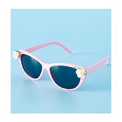Babyhug Free Size Sunglasses With Floral Applique - Purple