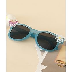Babyhug Sunglasses With Floral & Butterfly Applique - Light Blue