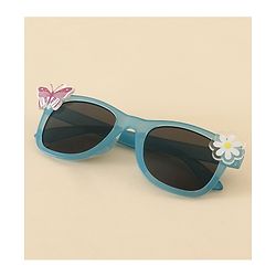 Babyhug Sunglasses With Floral & Butterfly Applique - Light Blue