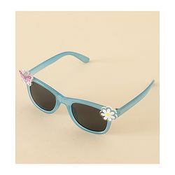 Babyhug Sunglasses With Floral & Butterfly Applique - Light Blue
