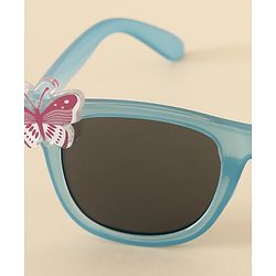 Babyhug Sunglasses With Floral & Butterfly Applique - Light Blue