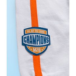 Babyhug Disney Single Jersey Knit Full Sleeves T-Shirt & Track Pant Set With Front & Back Mickey Mouse Graphics - White & Orange