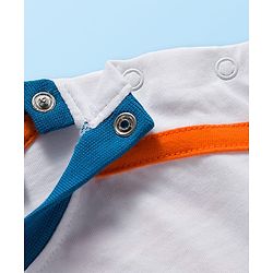 Babyhug Disney Single Jersey Knit Full Sleeves T-Shirt & Track Pant Set With Front & Back Mickey Mouse Graphics - White & Orange