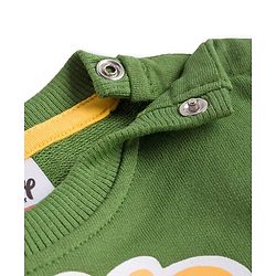 Babyhug Disney Single Jersey Knit Full Sleeves T-Shirt & Lounge Pant Set With Chip N Dale Graphic - Olive Green