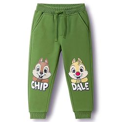 Babyhug Disney Single Jersey Knit Full Sleeves T-Shirt & Lounge Pant Set With Chip N Dale Graphic - Olive Green