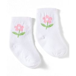 Cute Walk by Babyhug Non Terry Knit Ankle Length Anti Bacterial Socks With Floral Design Pack of 3 - Multicolour Female