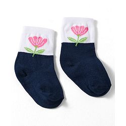 Cute Walk by Babyhug Non Terry Knit Ankle Length Anti Bacterial Socks With Floral Design Pack of 3 - Multicolour Female