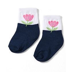 Cute Walk by Babyhug Non Terry Knit Ankle Length Anti Bacterial Socks With Floral Design Pack of 3 - Multicolour Female