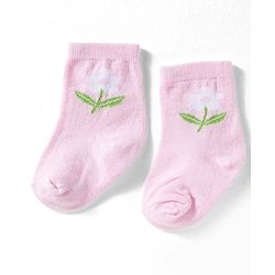 Cute Walk by Babyhug Non Terry Knit Ankle Length Anti Bacterial Socks With Floral Design Pack of 3 - Multicolour Female